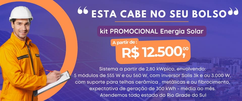 Promoção Kit Energia Solar a partir de: 12500 
